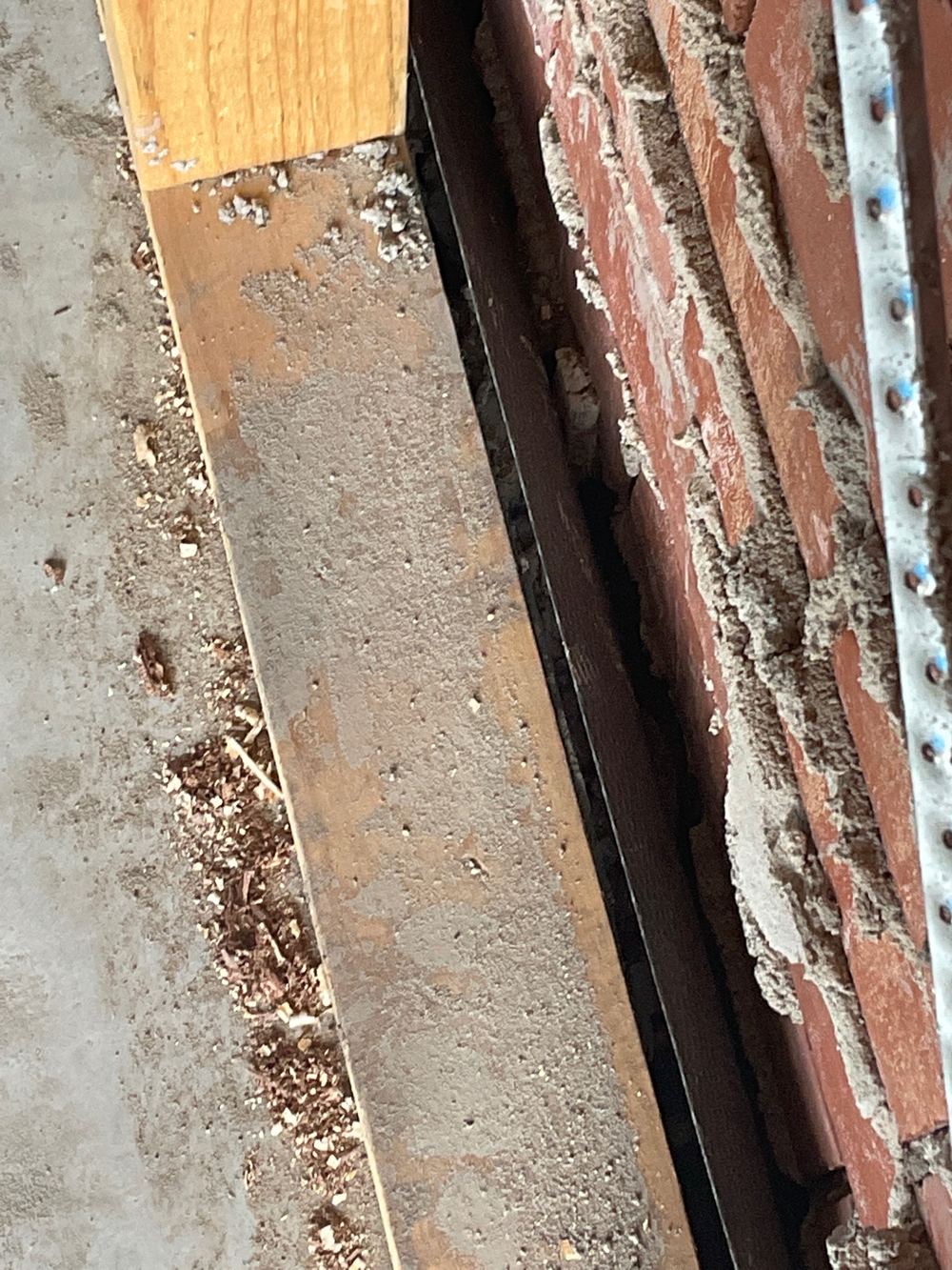 Physical termite barrier not seen under the external walls at frame stage, Sunbury